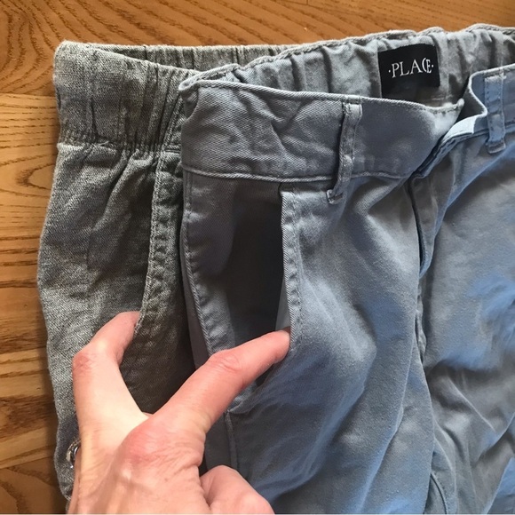 Boys size 8 gray shorts pants lot dress medium old navy Childrens place slim - Picture 2 of 7